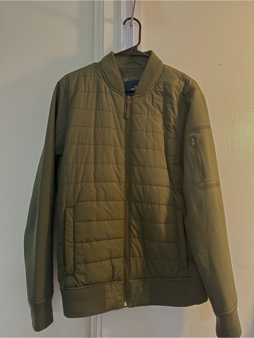 Men's Hollister Quilted Bomber Jacket - Olive Green